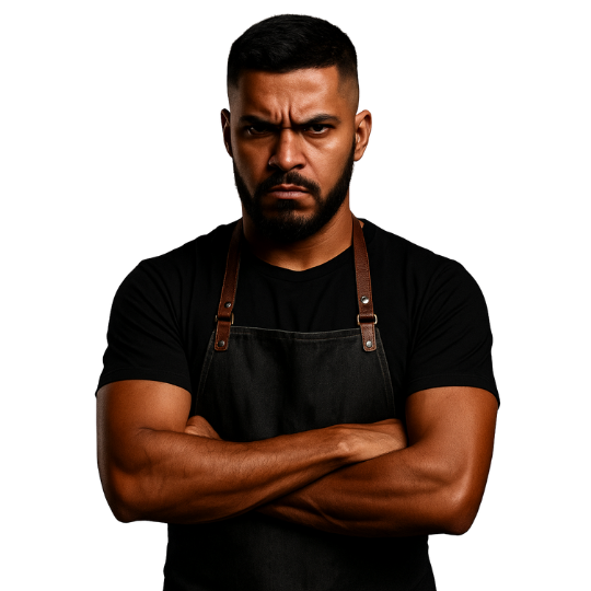 Barbeiro preocupado na barbearia